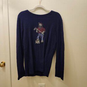 Lucky Brand Mens Sleepwear Thermal Sz.M/Blue/Lumberjack Bear Logo/